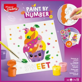 Juegos educativos MAPED CREATIVE PINTA POR NUMERO KAWAI FOOD SWEET