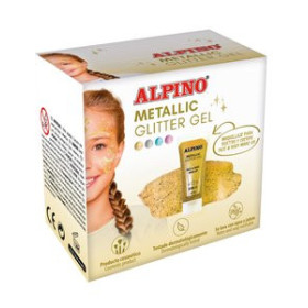 Maquillaje MAQUILLAJE ALPINO GLITTER GEL METALICO ORO ESTUCHE DE 6