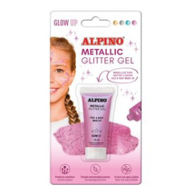 Maquillaje MAQUILLAJE ALPINO GLITTER GEL METALICO ROSA BLISTER DE 1