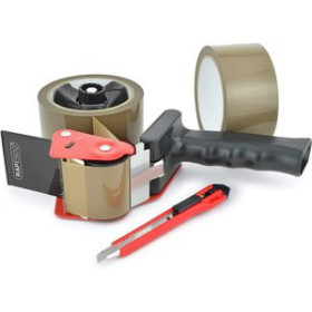 Dispensadores de cinta de embalaje MAQUINA PRECINTAR RAPESCO 960 (incluye 2 rollos marron+cuter)