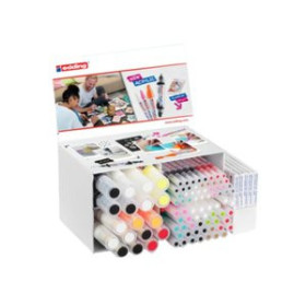 Marcadores permanentes MARCADOR ACRYLIC EDDING SURTIDO EXPOSITOR de 90 SURTIDOS + 5 BLOCS A6