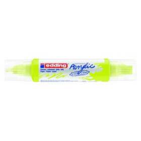 Marcadores permanentes MARCADOR ACRYLIC EDDING 5400 3D DOBLE PUNTA (2-3/5-10 mm) AMARILLO NEON