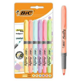 Marcadores flúor (tinta y gel) MARCADOR FLUOR BIC HIGHLIGHTER PASTEL BLISTER de 6