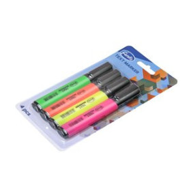 Marcadores flúor (tinta y gel) MARCADOR FLUOR FOROFIS ESTUCHE de 4 SURTIDOS