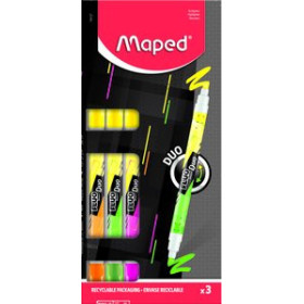 Marcadores flúor (tinta y gel) MARCADOR FLUOR MAPED FLUO DUO BLISTER DE 3