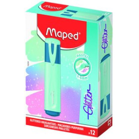 Marcadores flúor (tinta y gel) MARCADOR FLUOR MAPED FLUO GLITTER  AZUL