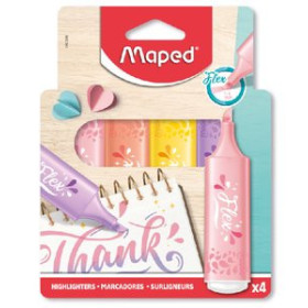 Marcadores flúor (tinta y gel) MARCADOR FLUOR MAPED FLUO PUNTA FLEX PASTEL BLISTER DE 4