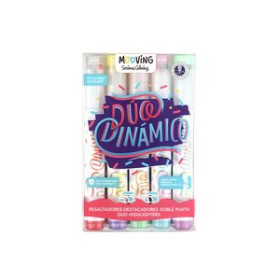 Marcadores flúor (tinta y gel) MARCADOR FLUOR MOOVING DUO DOBLE PUNTA ESTUCHE de 5
