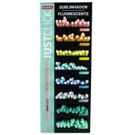 Marcadores flúor (tinta y gel) MARCADOR FLUOR MORRIS RETRACTIL JUSTCLICK MRH-205 PASTEL EXPOSITOR de 96