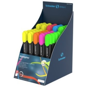 Marcadores flúor (tinta y gel) MARCADOR FLUOR SCHNEIDER JOB SURTIDO EXPOSITOR de 55