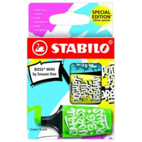 Marcadores flúor (tinta y gel) MARCADOR FLUOR STABILO BOSS MINI 07 BY SOOZE ONE ESTUCHE DE 3 (verde