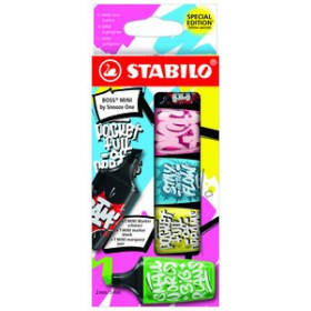 Marcadores flúor (tinta y gel) MARCADOR FLUOR STABILO BOSS MINI 07 BY SOOZE ONE ESTUCHE DE 5 (negro