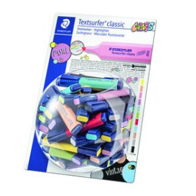 Marcadores flúor (tinta y gel) MARCADOR FLUOR STAEDTLER 364 TEXTSURFER CLASSIC PASTEL&VINTAGE SURTIDO EXPOSITOR BOMBONERA de 100
