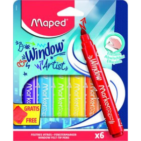 Marcadores de tiza líquida MARCADOR MAPED COLORPEPS PARA CRISTAL ESTUCHE de 6