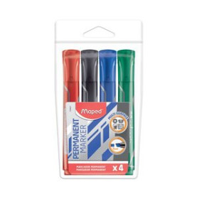 Marcadores permanentes MARCADOR PERMANENTE MAPED JUMBO BISELADO BOLSA de 4