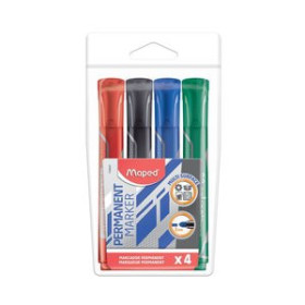 Marcadores permanentes MARCADOR PERMANENTE MAPED JUMBO CONICO 2 mm. BOLSA de 4