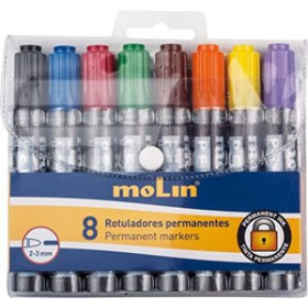 Marcadores permanentes MARCADOR PERMANENTE MOLIN RTP230 CONICO BOLSA DE 8