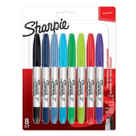 Rotuladores permanentes MARCADOR PERMANENTE SHARPIE TWIN TIP 2 EN 1 BLISTER DE 8