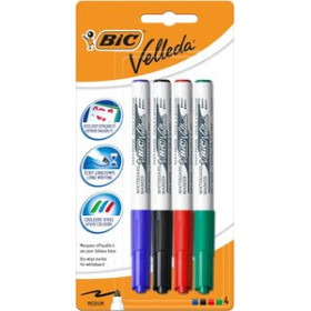 Marcadores de pizarra y flipchart MARCADOR PIZARRA BIC VELLEDA 1741 MEDIUM CONICO BOLSA de 4