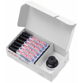 Marcadores de pizarra y flipchart MARCADOR PIZARRA EDDING 660 CONICO  NEGRO CAJA PROMOCIONAL DE 20