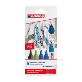 Marcadores textiles MARCADOR TEXTIL EDDING 4600 (fino) CAJA de 5 (col. frios)