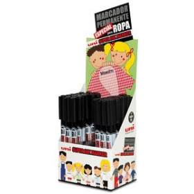 Marcadores textiles MARCADOR TEXTIL UNI-BALL SUPER INK (ESPECIAL ROPA) EXPOSITOR de 36
