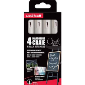 Marcadores de tiza líquida MARCADOR TIZA LIQUIDA UNI-BALL CHALK MARKER PWE 5M 4P 1
