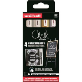 Marcadores de tiza líquida MARCADOR TIZA LIQUIDA UNI-BALL CHALK MARKER PWE 5M 4P 1