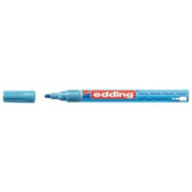 Marcadores de tinta opaca permanente MARCADOR T.OPACA PERM. EDDING  751 CONICO AZUL CLARO METALICO