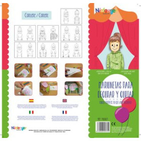 Kits de manualidades MARIONETA DEDO CARTULINA 300 gr. para RECORTAR Y DECORAR LA FAMILIA PACK de 14