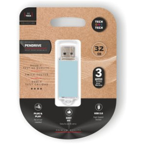 Memorias USB MEMORIA USB 32GB TECH-ONE-TECH BASIC 2.0 AZUL CIELO (Incluye Canon LPI de 0.24 )