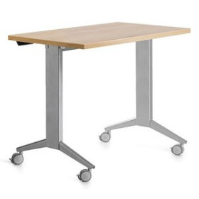 Mesas de despacho y de trabajo MESA ROCADA METAL 120x60 ESTRUCTURA GRIS TABLERO ABATIBLE ROBLE