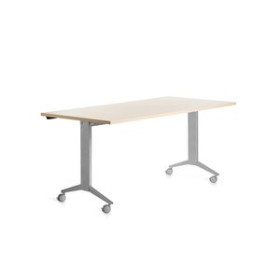 Mesas de despacho y de trabajo MESA ROCADA METAL 160x80 ESTRUCTURA ALUMINIO TABLERO ABATIBLE HAYA