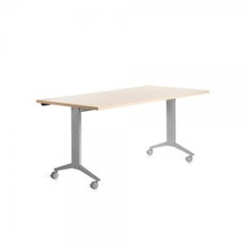 Mesas de despacho y de trabajo MESA ROCADA METAL 180x80 ESTRUCTURA ALUMINIO TABLERO ABATIBLE HAYA