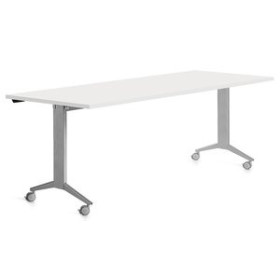 Mesas de despacho y de trabajo MESA ROCADA METAL 180x80 ESTRUCTURA GRIS TABLERO ABATIBLE BLANCO