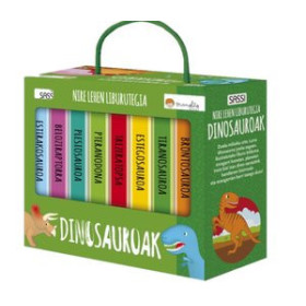 Juegos educativos MI PRIMERA BIBLIOTECA SASSI MANOLITO BOOKS DINOSAUROAK - EUSKERA (8 libros de 10 pag.) (+2 años)