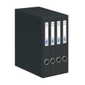 Carpetas de anillas MODULO CARPETA ANILLAS DOHE CARTON FORRADO 4 uds. A4 2 an.MIXTAS 25mm NEGRO