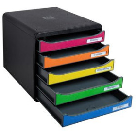 Módulos MODULO EXACOMPTA BIG-BOX PLUS 5 CAJONES COLORES NEGRO/ARLEQUIN