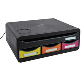 Módulos MODULO EXACOMPTA TOOLBOX MINI QI 4 CAJONES COLORES NEGRO/ARLEQUIN