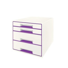 Módulos MODULO 4 CAJONES LEITZ WOW CUBE (2 GRANDES + 2 PEQUEÑOS) VIOLETA METALIZADO/BLANCO