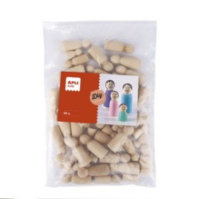 Palillos y pinzas de madera MUÑECOS APLI DE MADERA NATURAL 4 TAMAÑOS DE  2
