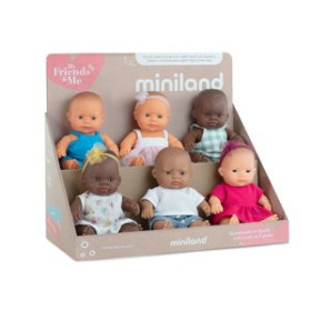 Juegos educativos MUÑECOS MINILAND MF&M 21cm EXPOSITOR de 12 (+10 meses)