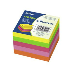 Notas adhesivas reposicionables NOTAS ADHESIVAS DOHE CUBO 400h  75 x 75 mm. 5 COLORES NEON