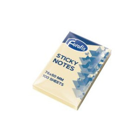 Notas adhesivas reposicionables NOTAS ADHESIVAS FOROFIS 100h 50x76 AMARILLO PASTEL