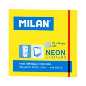 Notas adhesivas reposicionables NOTAS ADHESIVAS MILAN 100h 76x76 NEON AMARILLO