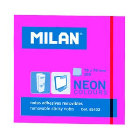 Notas adhesivas reposicionables NOTAS ADHESIVAS MILAN 100h 76x76 NEON ROSA