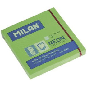 Notas adhesivas reposicionables NOTAS ADHESIVAS MILAN 100h 76x76 NEON VERDE