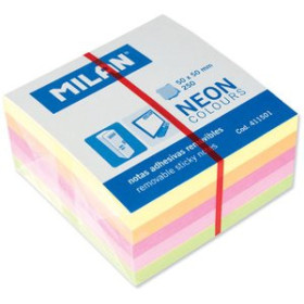 Notas adhesivas reposicionables NOTAS ADHESIVAS MILAN 250h 50x50 COLORES NEON