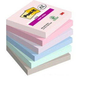 Notas adhesivas reposicionables NOTAS ADHESIVAS POST-IT 90h Z NOTES  76x76 (R330) SUPER STICKY COLORES SOULFUL PACK de 6