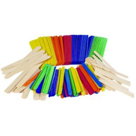 Palillos y pinzas de madera PALILLOS PLANO NIEFENVER COLORES SURTIDOS 100 UD (150x17x1.7mm)